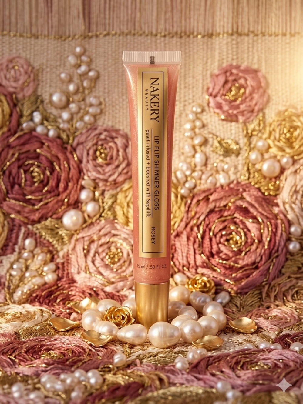 Nakery Rosy Lip Plump Shimmer Gloss - Rosey